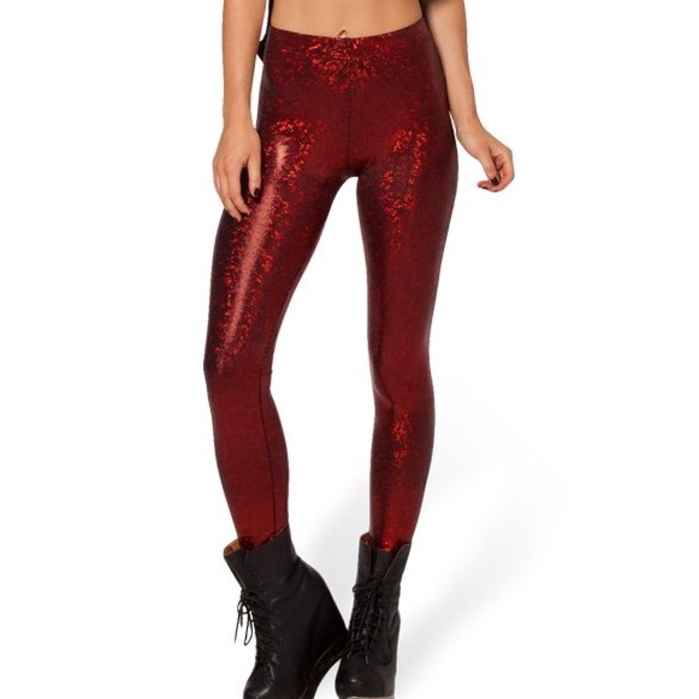 Blackmilk Clothing Shattered Ruby Leggings Size S